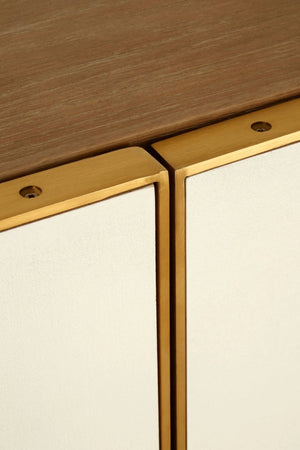 Modica Oak Wood and Brushed Gold Cabinet - XShowhome Limited - Xshowhome