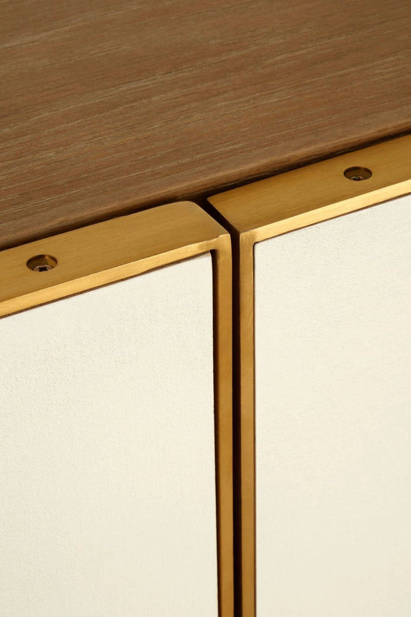 Modica Oak Wood and Brushed Gold Cabinet - XShowhome Limited - Xshowhome