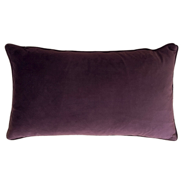 Mogori Leafage 30x50 Feather Filled Cushion Aubergine - Canwell Interiors Limited - Riva