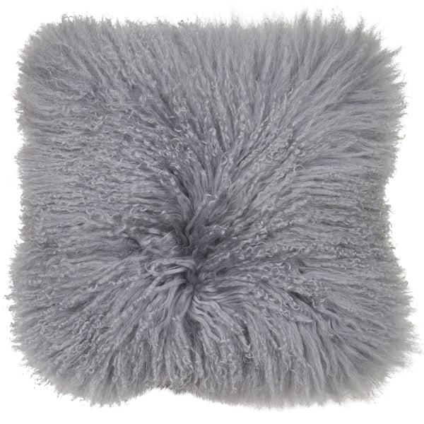 Mongolian Lamb Real Suede Grey 40x40 - Canwell Interiors Limited - Malini