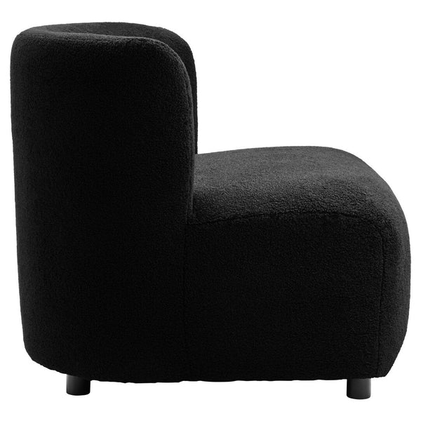 Montreal Black Boucle Effect Armless Lounge Chair - Canwell Interiors Limited - Xshowhome