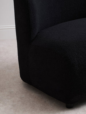 Montreal Black Boucle Effect Armless Lounge Chair - Canwell Interiors Limited - Xshowhome