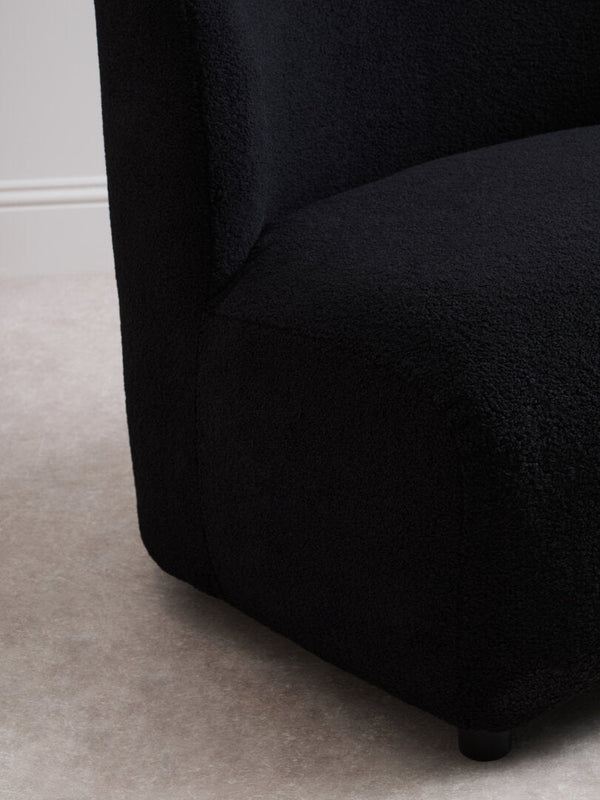 Montreal Black Boucle Effect Armless Lounge Chair - Canwell Interiors Limited - Xshowhome