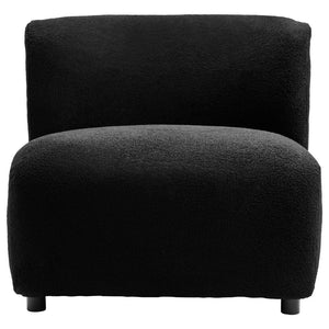 Montreal Black Boucle Effect Armless Lounge Chair - Canwell Interiors Limited - Xshowhome