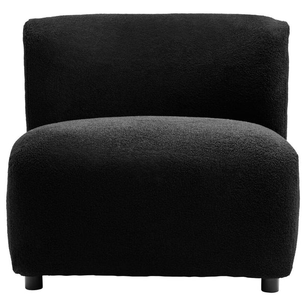 Montreal Black Boucle Effect Armless Lounge Chair - Canwell Interiors Limited - Xshowhome