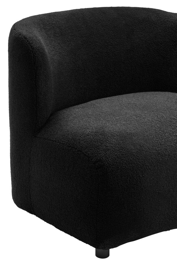 Montreal Black Boucle Effect Armless Lounge Chair - Canwell Interiors Limited - Xshowhome