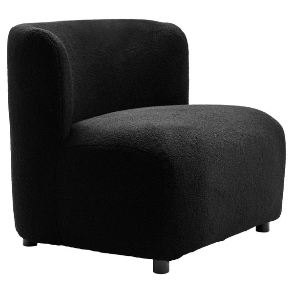 Montreal Black Boucle Effect Armless Lounge Chair - Canwell Interiors Limited - Xshowhome