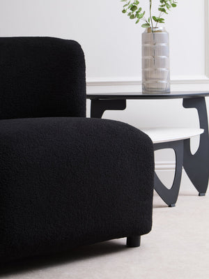 Montreal Black Boucle Effect Armless Lounge Chair - Canwell Interiors Limited - Xshowhome