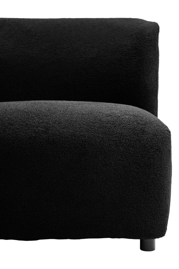 Montreal Black Boucle Effect Armless Lounge Chair - Canwell Interiors Limited - Xshowhome