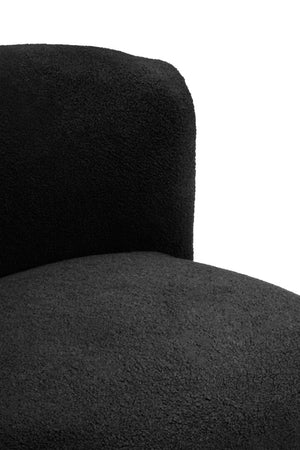 Montreal Black Boucle Effect Armless Lounge Chair - Canwell Interiors Limited - Xshowhome