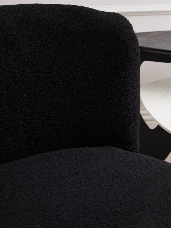 Montreal Black Boucle Effect Armless Lounge Chair - Canwell Interiors Limited - Xshowhome