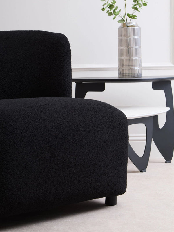 Montreal Black Boucle Effect Armless Lounge Chair - XShowhome Limited - Xshowhome