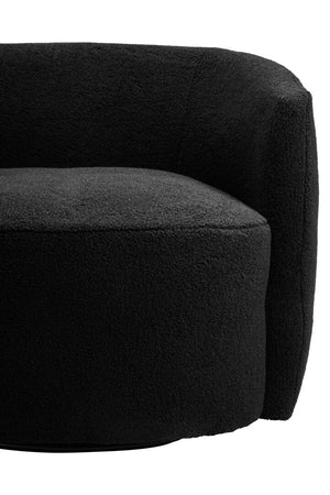 Montreal Black Boucle Effect Curved Lounge Chair With Swivel Base - Canwell Interiors Limited - Xshowhome