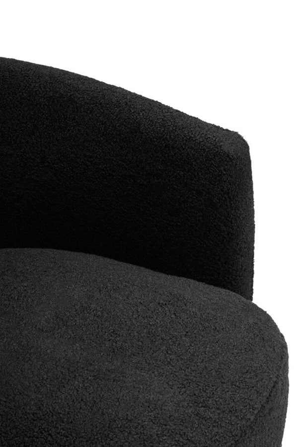 Montreal Black Boucle Effect Curved Lounge Chair With Swivel Base - Canwell Interiors Limited - Xshowhome