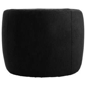 Montreal Black Boucle Effect Curved Lounge Chair With Swivel Base - Canwell Interiors Limited - Xshowhome