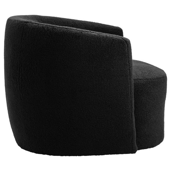 Montreal Black Boucle Effect Curved Lounge Chair With Swivel Base - Canwell Interiors Limited - Xshowhome
