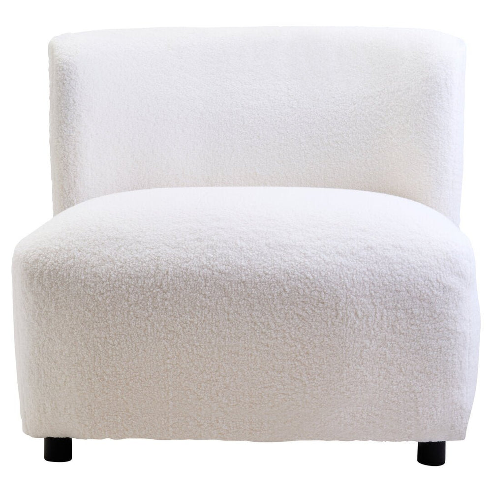 Montreal Ivory Boucle Effect Armless Lounge Chair - Canwell Interiors Limited - Xshowhome