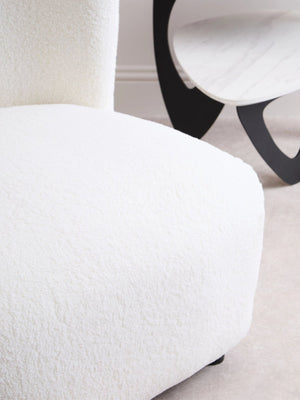 Montreal Ivory Boucle Effect Armless Lounge Chair - XShowhome Limited - Xshowhome