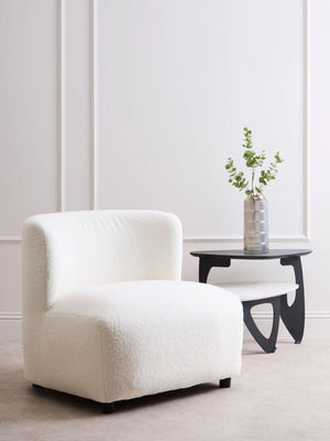 Montreal Ivory Boucle Effect Armless Lounge Chair - XShowhome Limited - Xshowhome