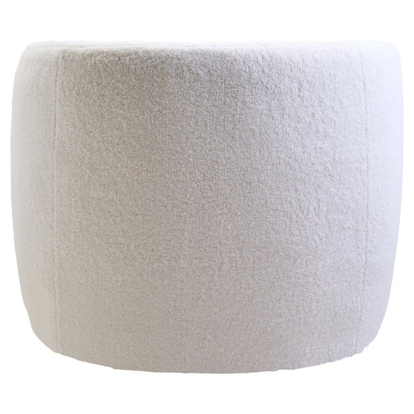 Montreal Ivory Boucle Effect Curved Lounge Chair With Swivel Base - Canwell Interiors Limited - Xshowhome