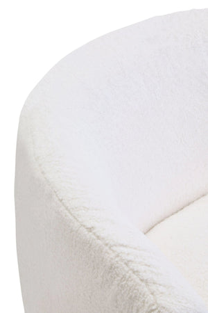 Montreal Ivory Boucle Effect Curved Lounge Chair With Swivel Base - XShowhome Limited - Xshowhome