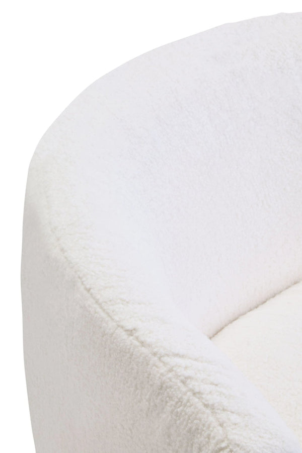 Montreal Ivory Boucle Effect Curved Lounge Chair With Swivel Base - XShowhome Limited - Xshowhome