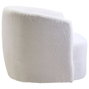 Montreal Ivory Boucle Effect Curved Lounge Chair With Swivel Base - XShowhome Limited - Xshowhome