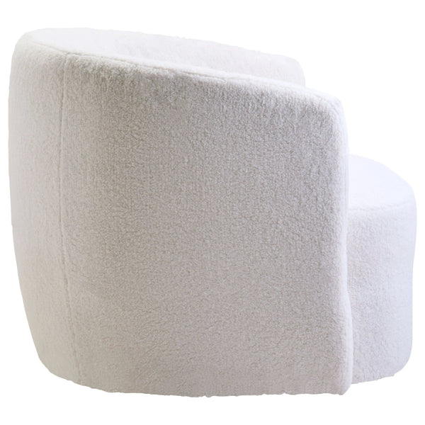 Montreal Ivory Boucle Effect Curved Lounge Chair With Swivel Base - XShowhome Limited - Xshowhome