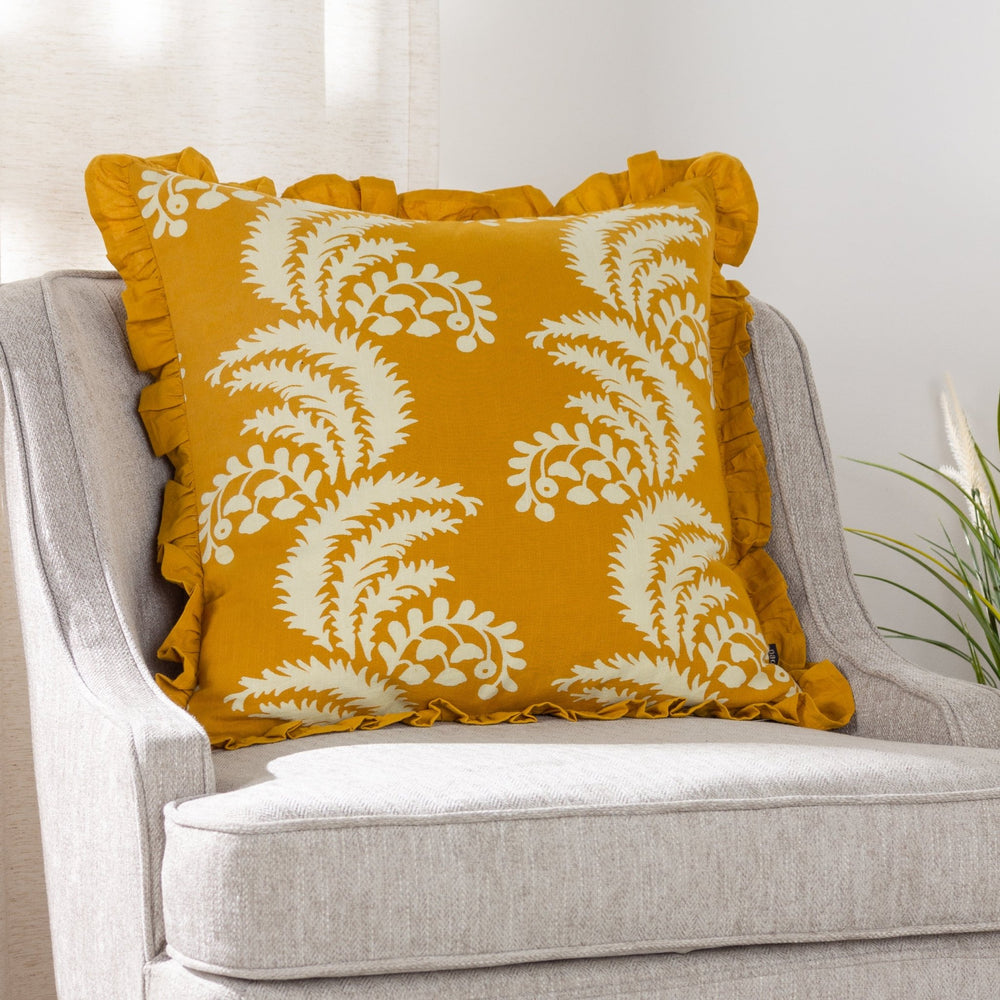 Montrose 50x50 Feather Filled Cushion Ochre - Canwell Interiors Limited - Riva