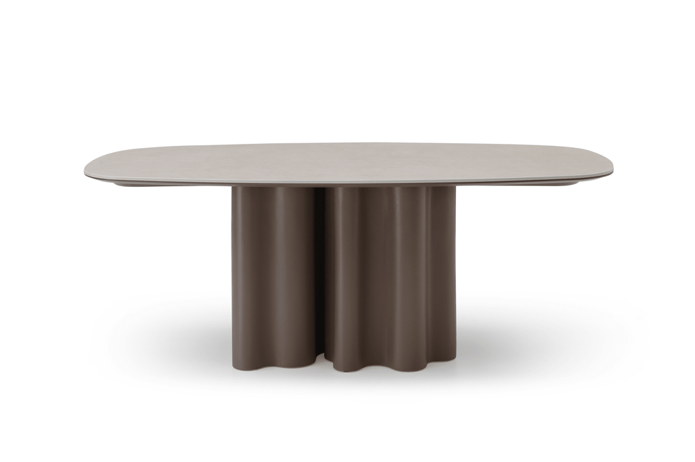 Moon Dining Table - 200 - Cocoa & Cream Ceramic - XShowhome Limited - Tommy Franks