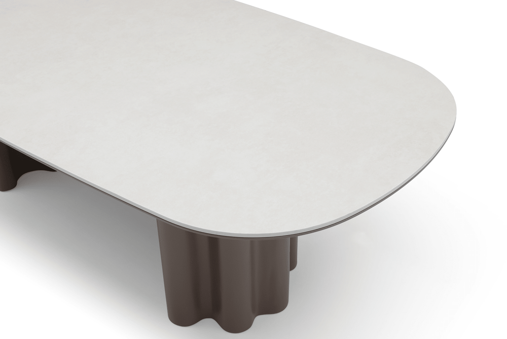 Moon Dining Table - 240 - Cocoa & Cream Ceramic - XShowhome Limited - Tommy Franks