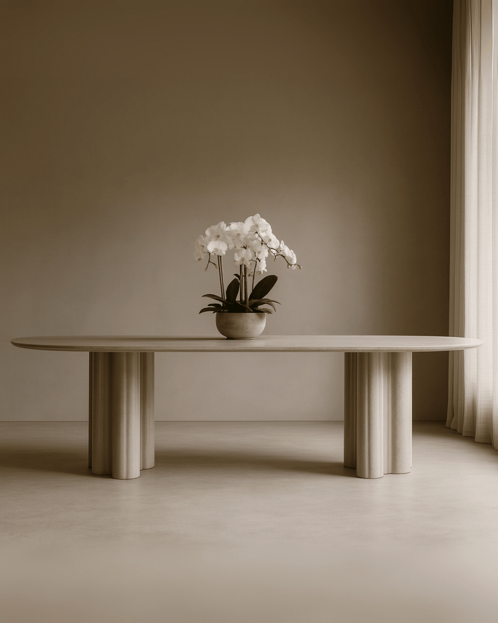 Moon Dining Table 240 - Matte Beige - XShowhome Limited - Tommy Franks