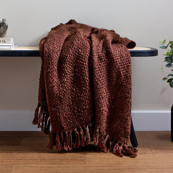 Morni Throw 130x180 Chestnut - Canwell Interiors Limited - Riva