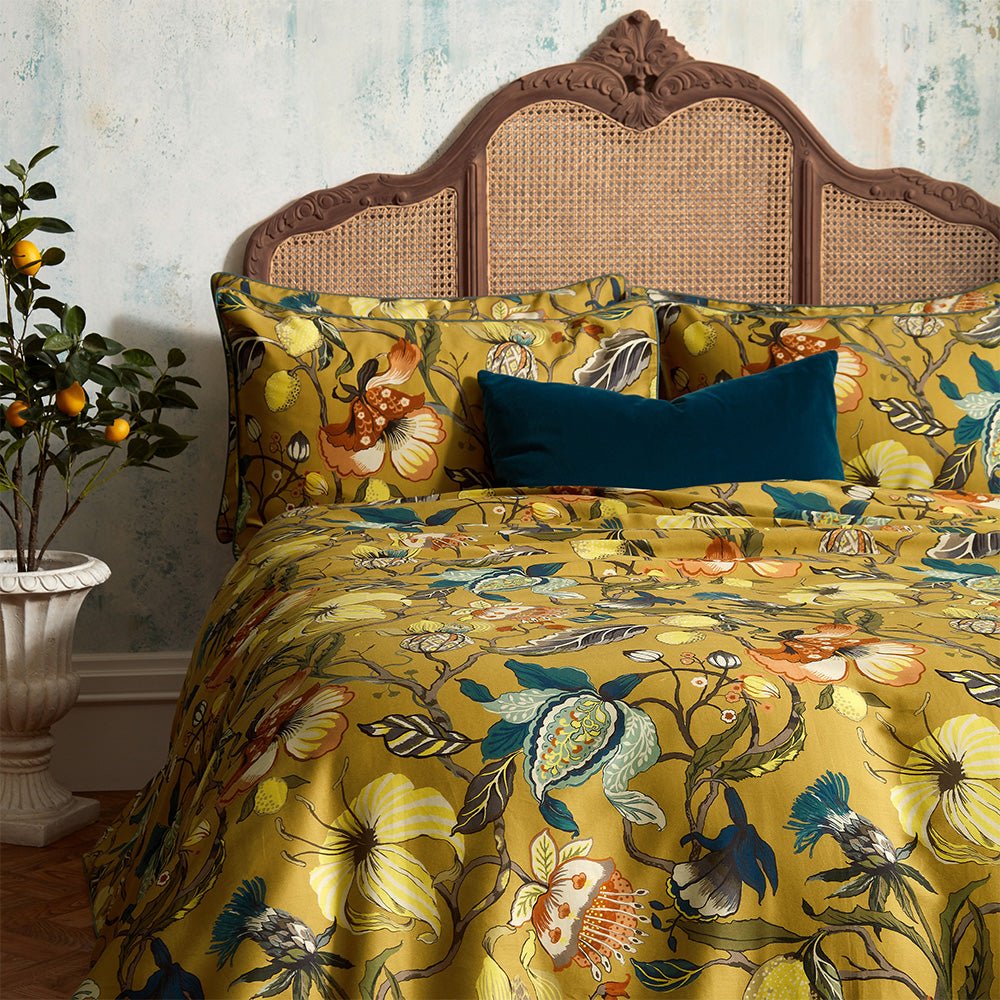 Morton King Size Duvet Set Ochre - Canwell Interiors Limited - Riva