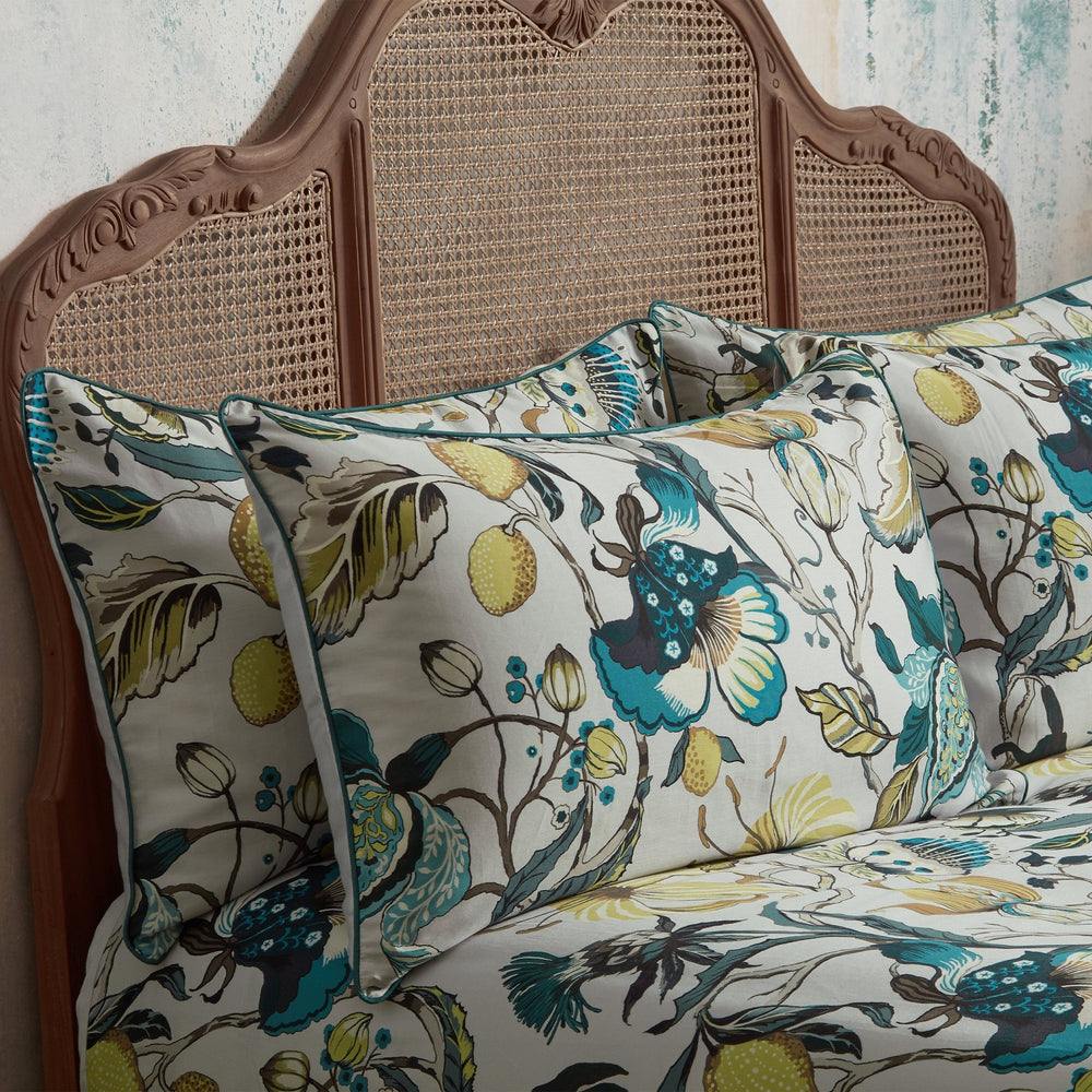 Morton Piped Pillowcase Pairs Teal - Canwell Interiors Limited - Riva