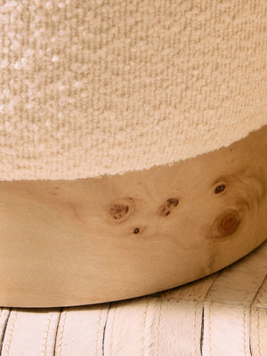 Mota Burl Wood And Cream Boucle Round Stool - XShowhome Limited - Xshowhome