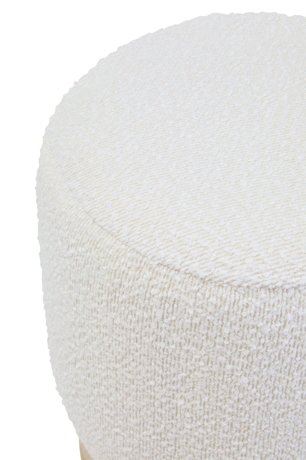 Mota Burl Wood And Cream Boucle Round Stool - XShowhome Limited - Xshowhome