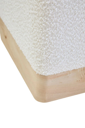 Mota Burl Wood And Cream Boucle Sqaure Stool - XShowhome Limited - Xshowhome