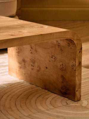 Mota Burl Wood Design Curved Coffee Table - Canwell Interiors Limited - Xshowhome