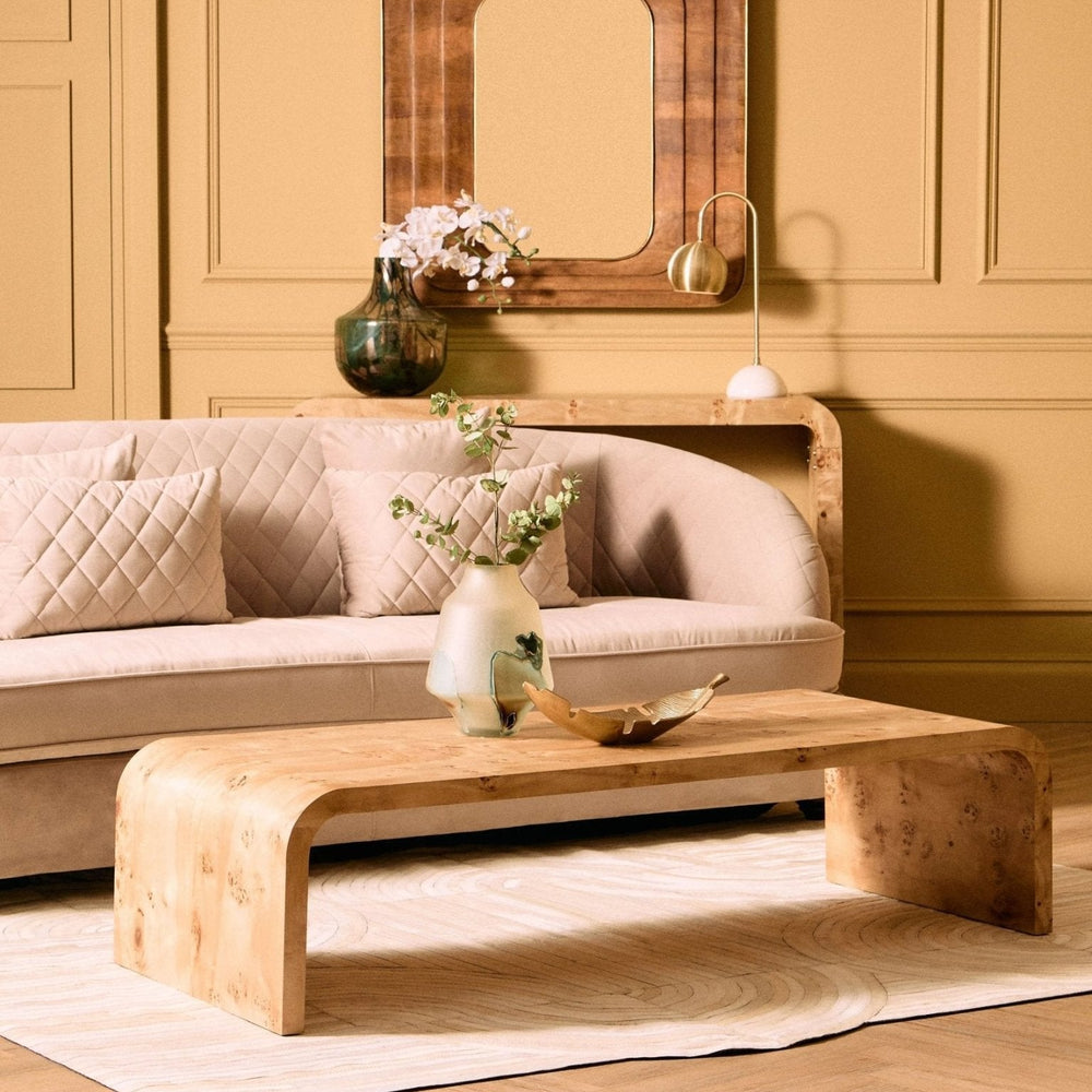 Mota Burl Wood Design Curved Coffee Table - XShowhome Limited - Xshowhome