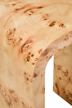 Mota Burl Wood Design Curved Side Table - Canwell Interiors Limited - Xshowhome