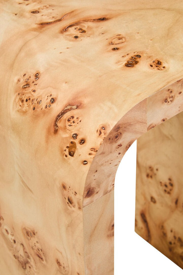 Mota Burl Wood Design Curved Side Table - Canwell Interiors Limited - Xshowhome