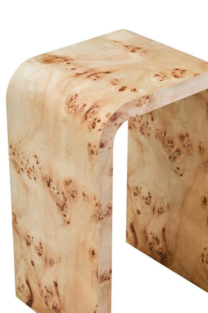 Mota Burl Wood Design Curved Side Table - Canwell Interiors Limited - Xshowhome