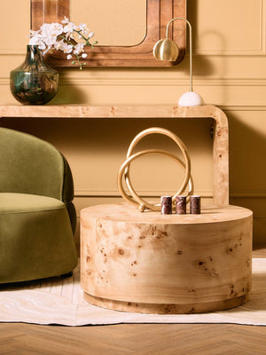 Mota Burl Wood Design Round Coffee Table - Canwell Interiors Limited - Xshowhome