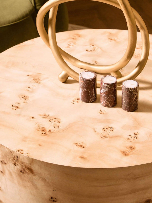 Mota Burl Wood Design Round Coffee Table - XShowhome Limited - Xshowhome