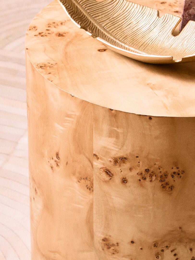 Mota Burl Wood Design Round Side Table - Canwell Interiors Limited - Xshowhome