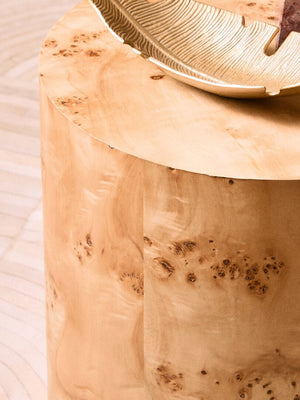 Mota Burl Wood Design Round Side Table - Canwell Interiors Limited - Xshowhome