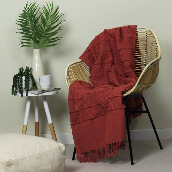 Motti 130x180 Throw Red Clay - Canwell Interiors Limited - Riva