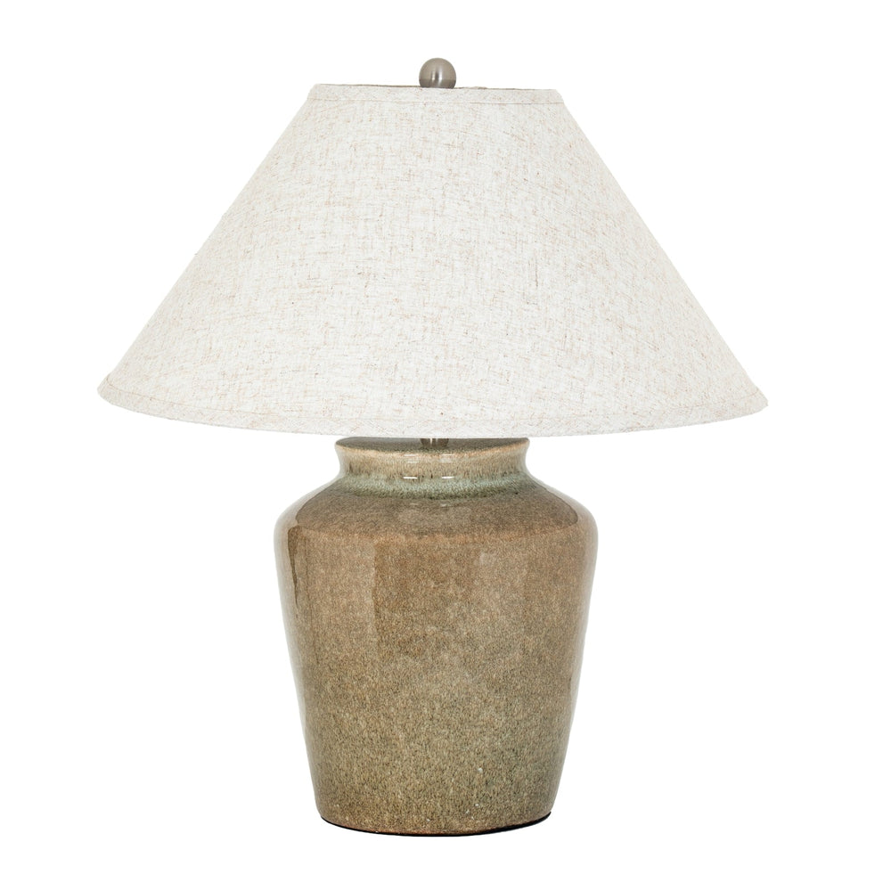 Mottura Ceramic Table Lamp with Edged Linen Shade