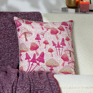 Mushroom Fields 45x45 Feather Filled Cushion Lilac - Canwell Interiors Limited - Riva